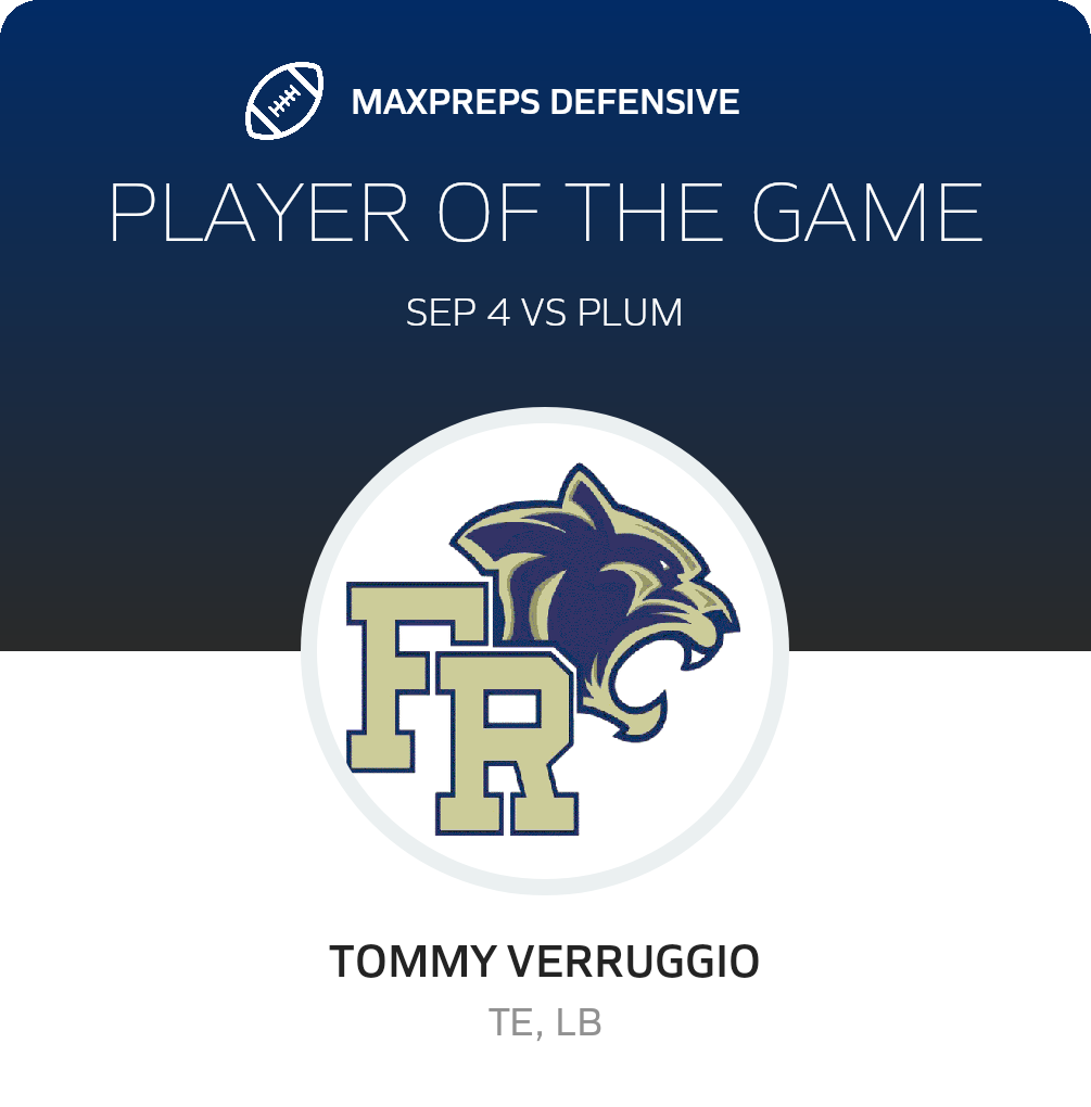 #23 Tommy Verruggio Player of the Game badge