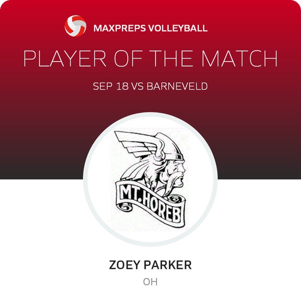 #3 Zoey Parker Player of the Game badge