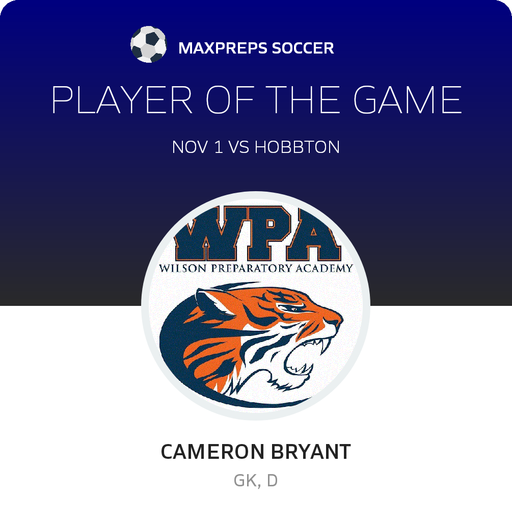 #12 Cameron Bryant Player of the Game badge