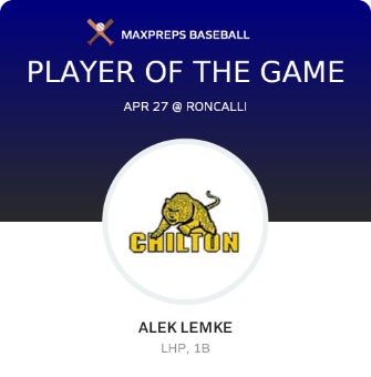 #12 Alek Lemke Player of the Game badge