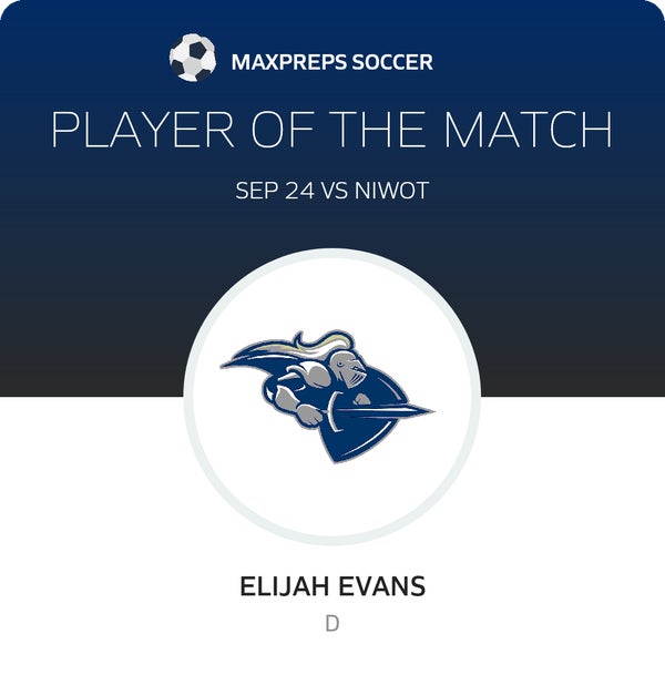 #25 Elijah Evans Player of the Game badge