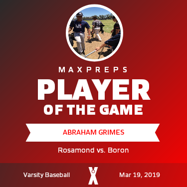 #10 Abraham Grimes Player of the Game badge
