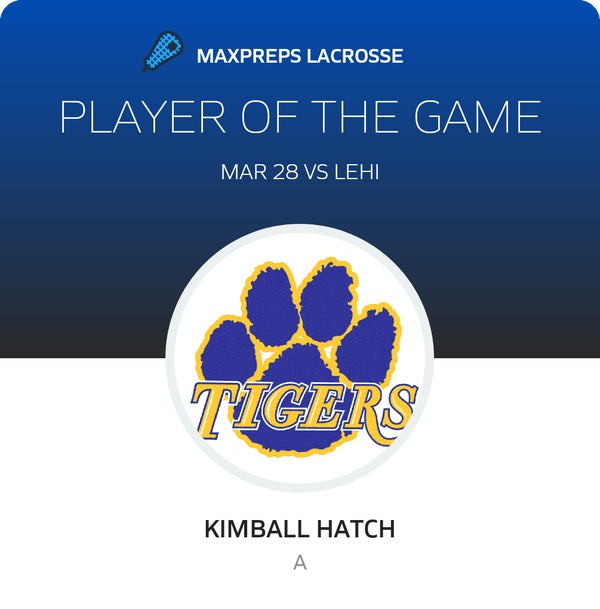 #2 Kimball Hatch Player of the Game badge