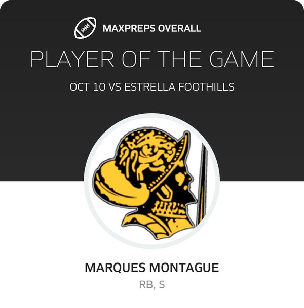 #10 Marques Montague Player of the Game badge