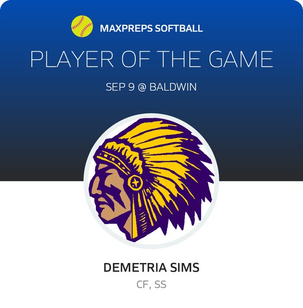 #13 Demetria Sims Player of the Game badge