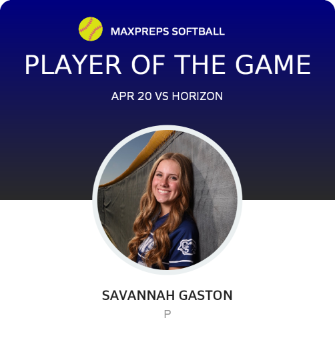 #2 Savannah Gaston Player of the Game badge