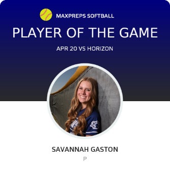 #2 Savannah Gaston Player of the Game badge