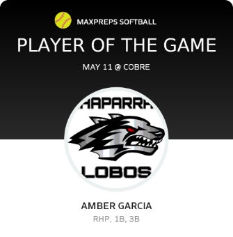 #7 Amber Garcia Player of the Game badge