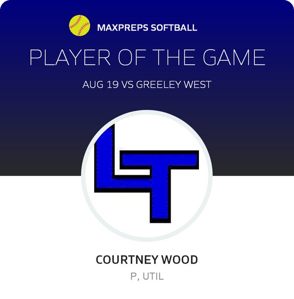 #9 Courtney Wood Player of the Game badge