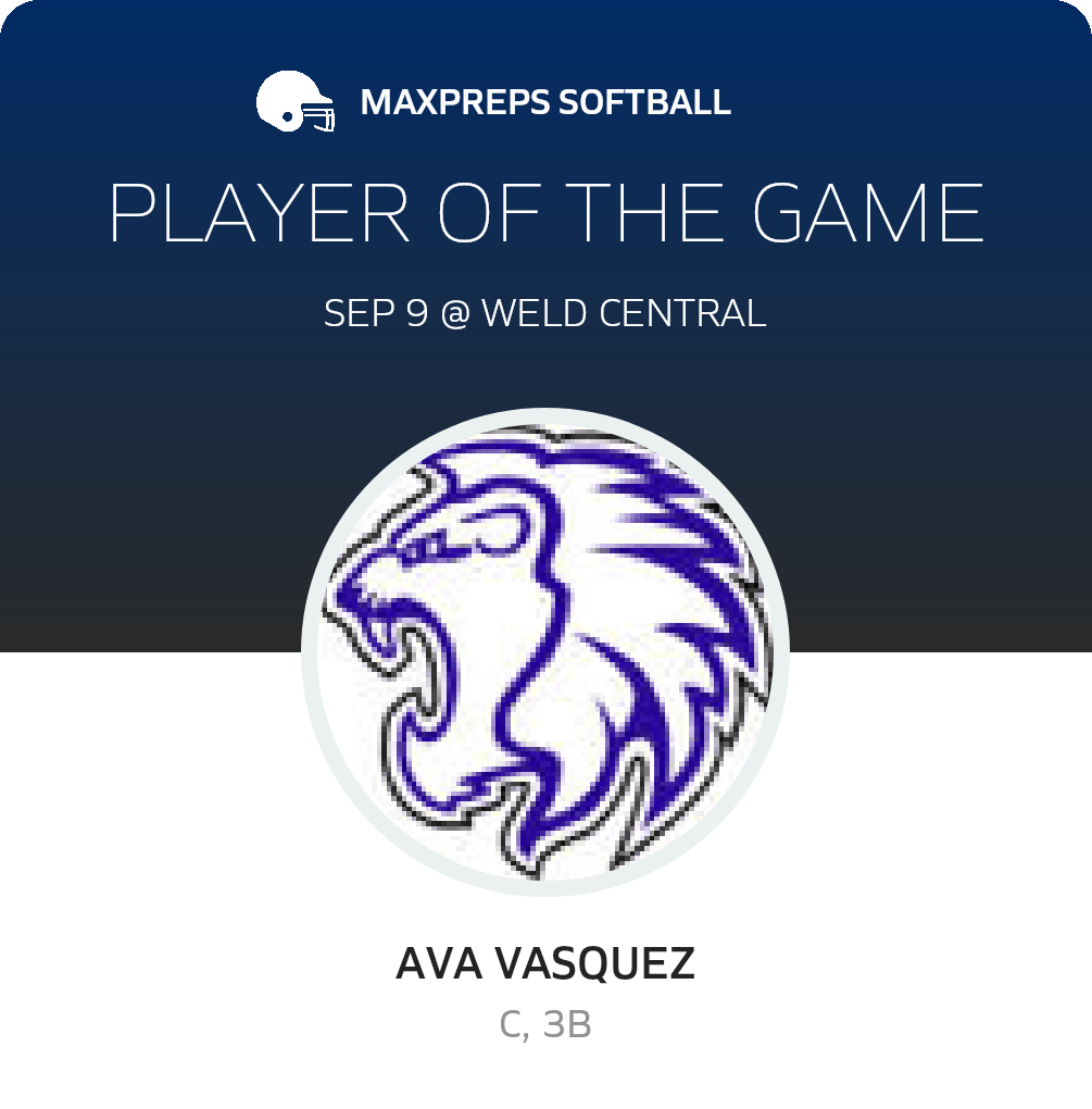 #22 Ava Vasquez Player of the Game badge