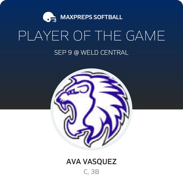 #22 Ava Vasquez Player of the Game badge