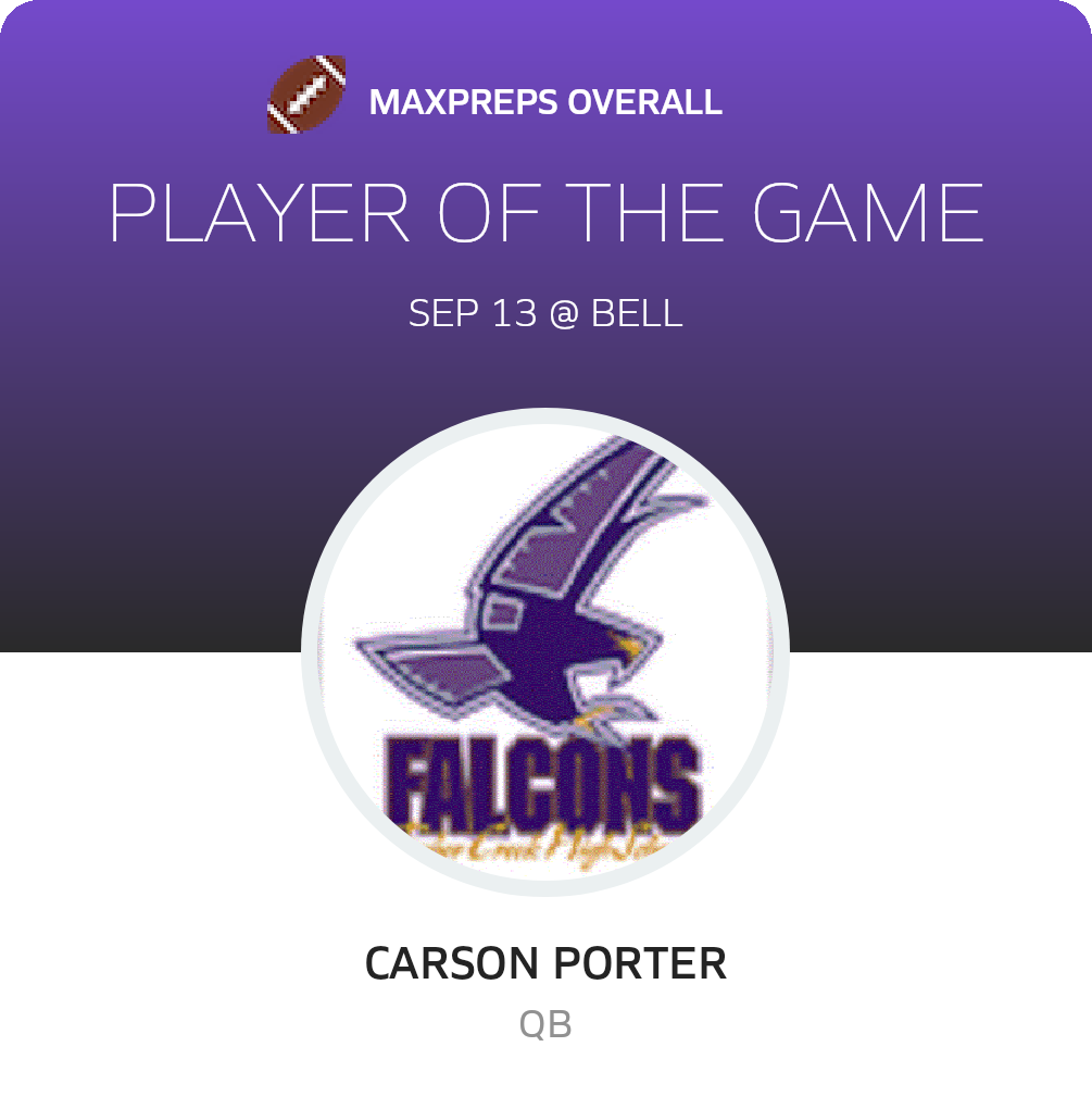 Carson Porter's Timber Creek High School Career Home