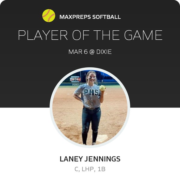 #24 Laney Jennings Player of the Game badge