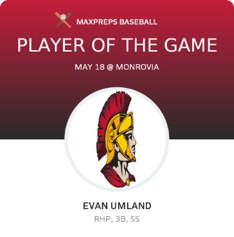 #14 Evan Umland Player of the Game badge