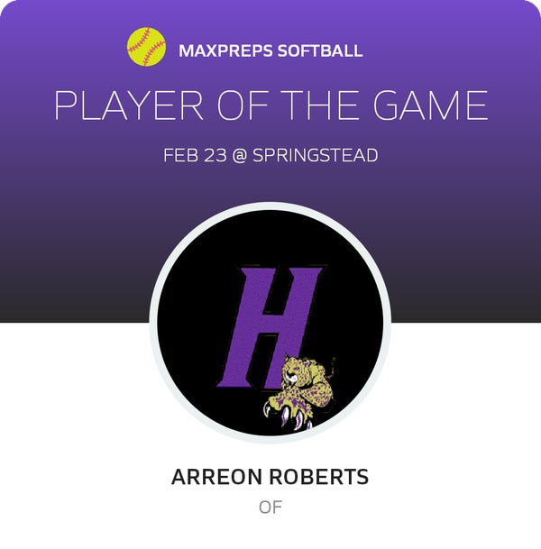 #12 Arreon Roberts Player of the Game badge