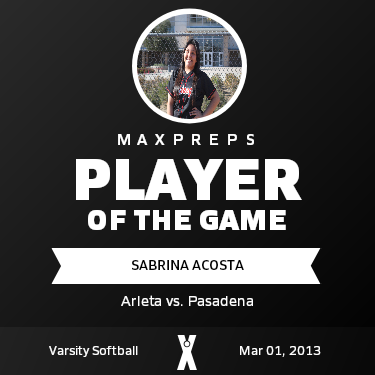 #21 Sabrina Acosta Player of the Game badge