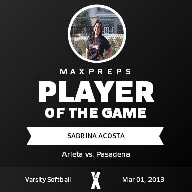 #21 Sabrina Acosta Player of the Game badge