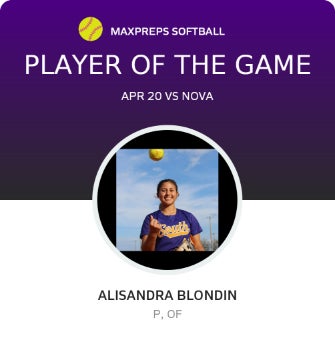#44 Alisandra Blondin Player of the Game badge