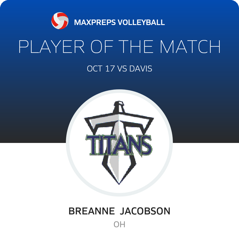 #25 Breanne  Jacobson Player of the Game badge