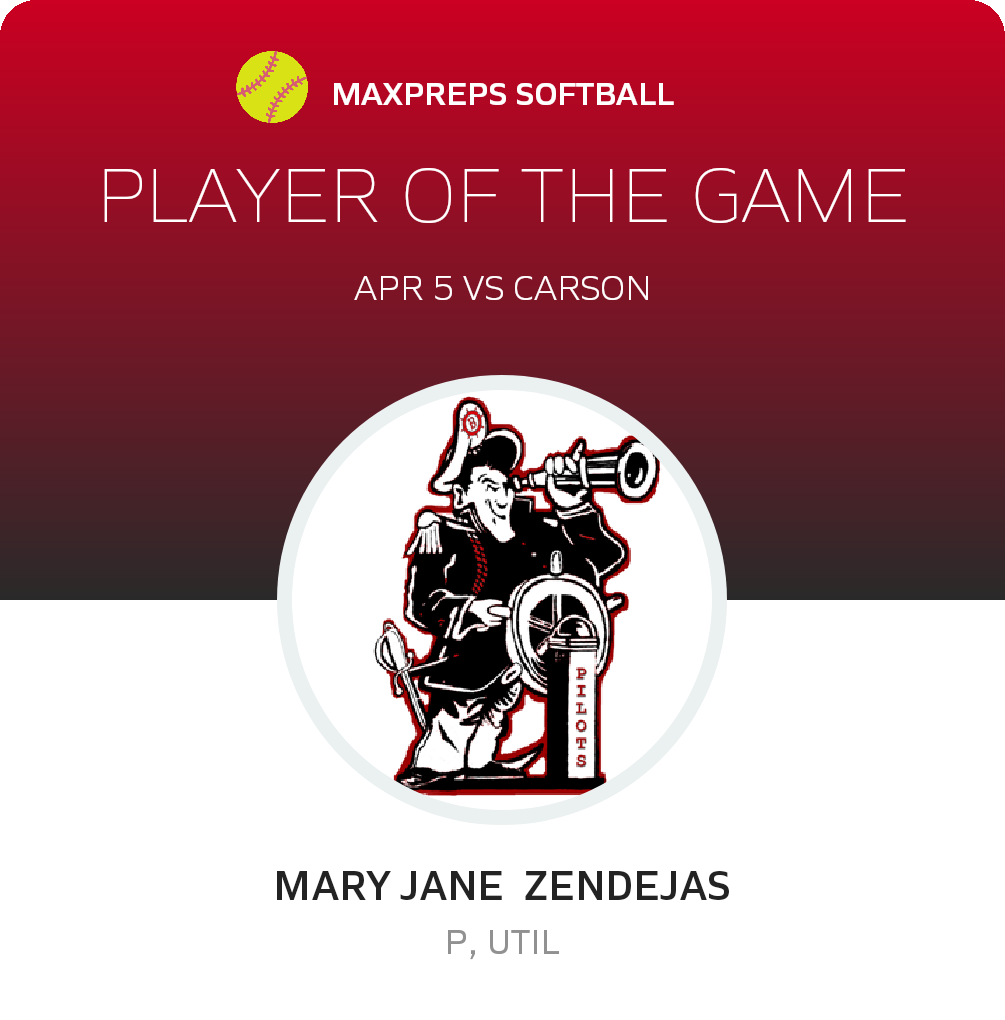 #18 Mary Jane  Zendejas Player of the Game badge