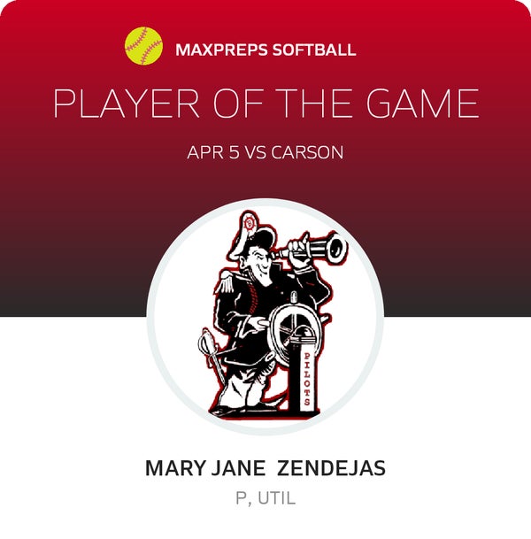 #18 Mary Jane Zendejas Player of the Game badge
