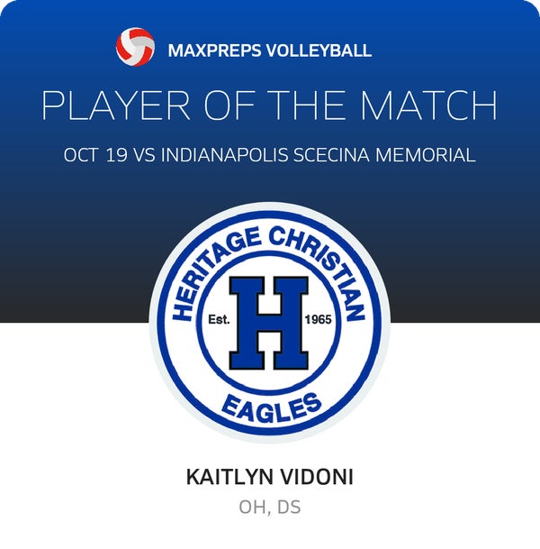 #10 Kaitlyn Vidoni Player of the Game badge