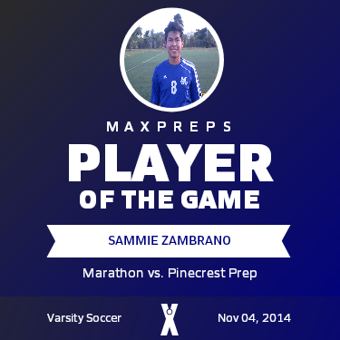 #8 SAMMIE ZAMBRANO Player of the Game badge