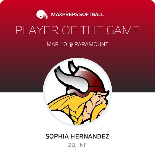#14 Sophia Hernandez Player of the Game badge