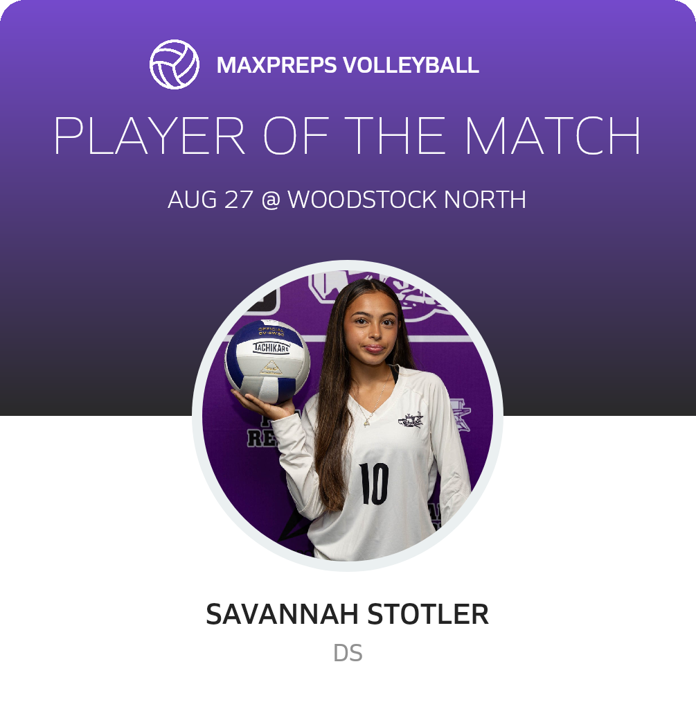 #10 Savannah Stotler Player of the Game badge