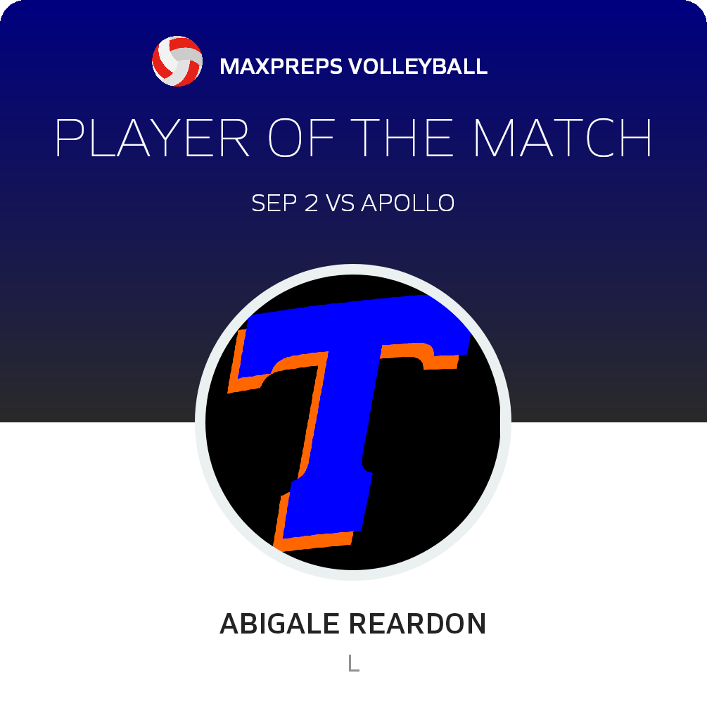 #1 Abigale Reardon Player of the Game badge