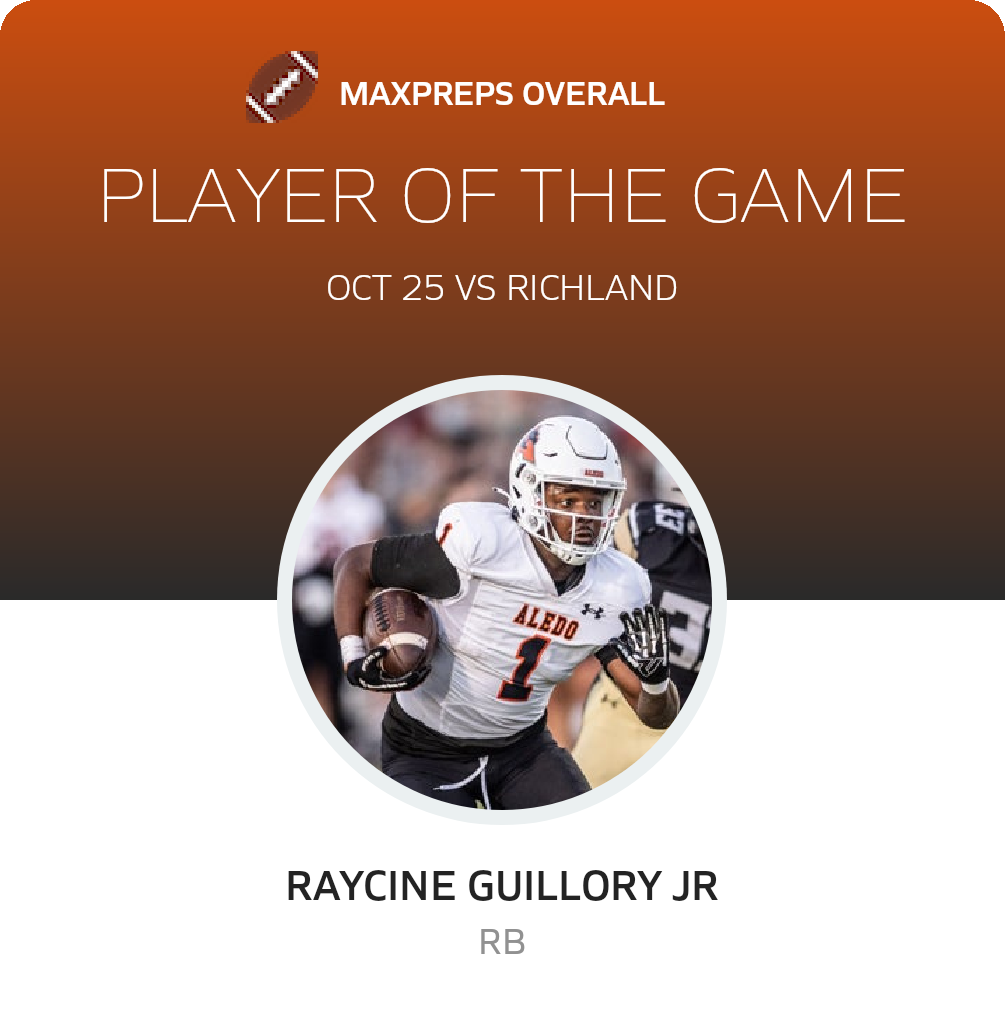 #1 Raycine Guillory jr Player of the Game badge