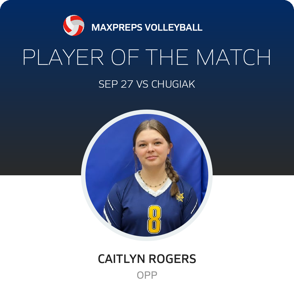 #8 Caitlyn Rogers Player of the Game badge