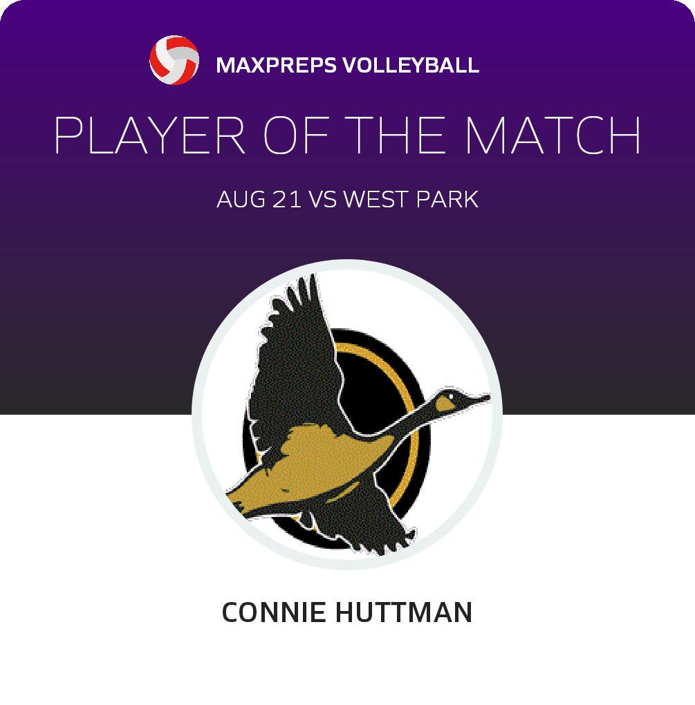 Connie Huttman Player of the Game badge