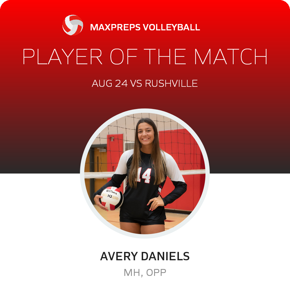 #14 Avery Daniels Player of the Game badge