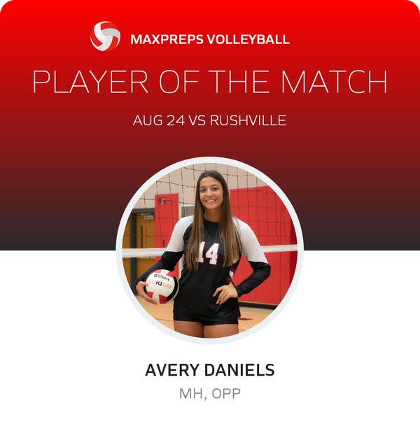 #14 Avery Daniels Player of the Game badge