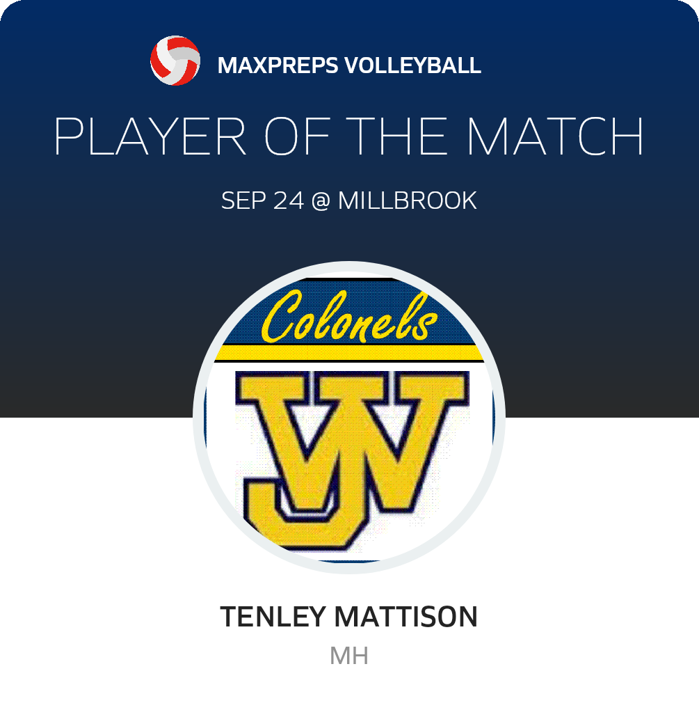 #7 Tenley Mattison Player of the Game badge