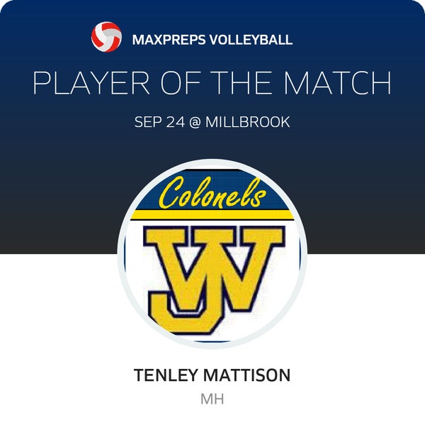 #7 Tenley Mattison Player of the Game badge