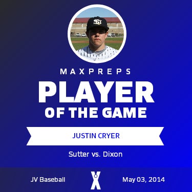 #14 Justin Cryer Player of the Game badge
