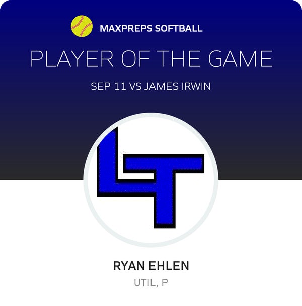 #4 Ryan Ehlen Player of the Game badge