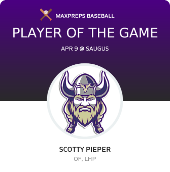#2 Scotty Pieper Player of the Game badge