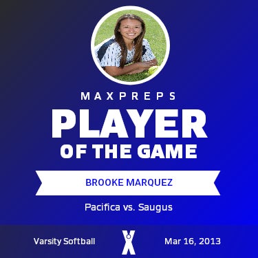 #5 Brooke Marquez Player of the Game badge
