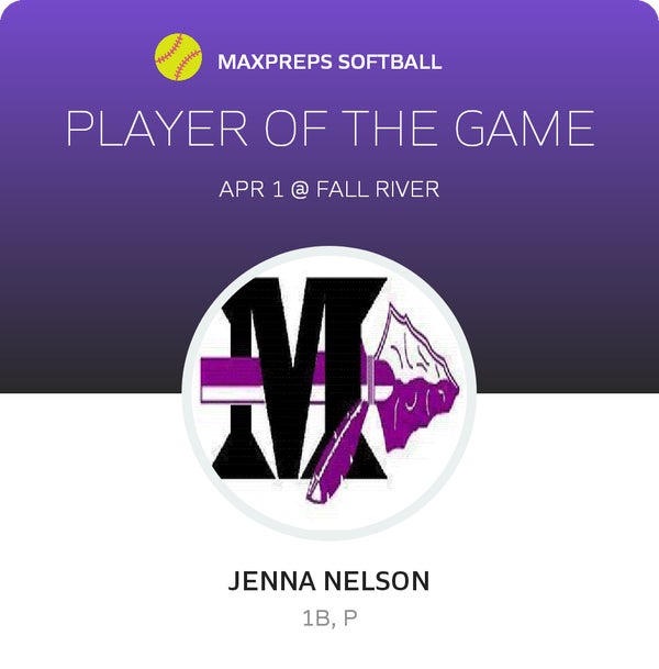 #18 Jenna Nelson Player of the Game badge