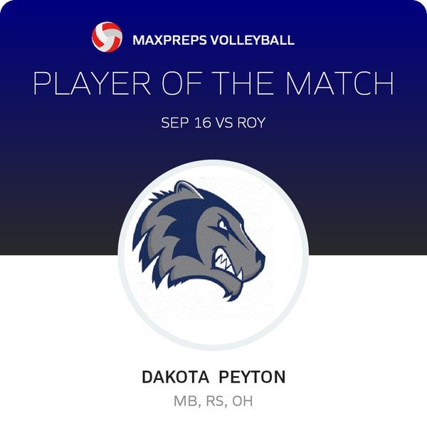 #10 Dakota F peyton Player of the Game badge