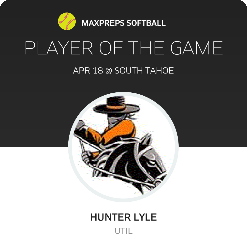 #3 Hunter Lyle Player of the Game badge