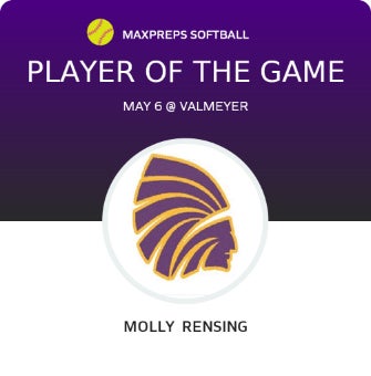 Molly Rensing Player of the Game badge
