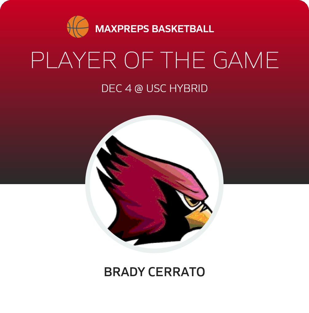 Brady Cerrato Player of the Game badge