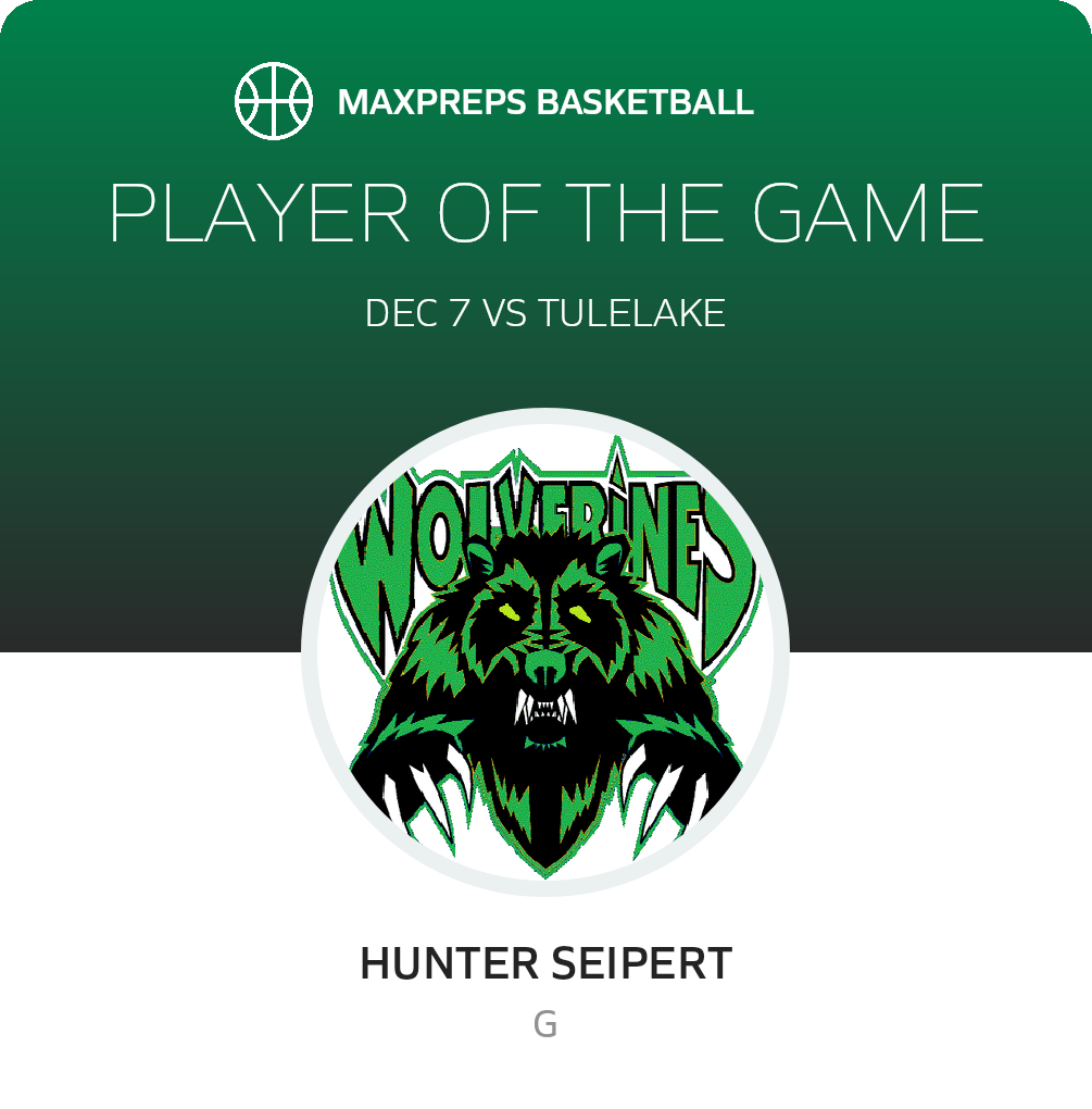 #4 Hunter Seipert Player of the Game badge