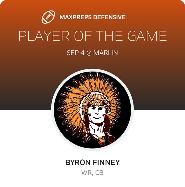 #9 Byron Finney Player of the Game badge