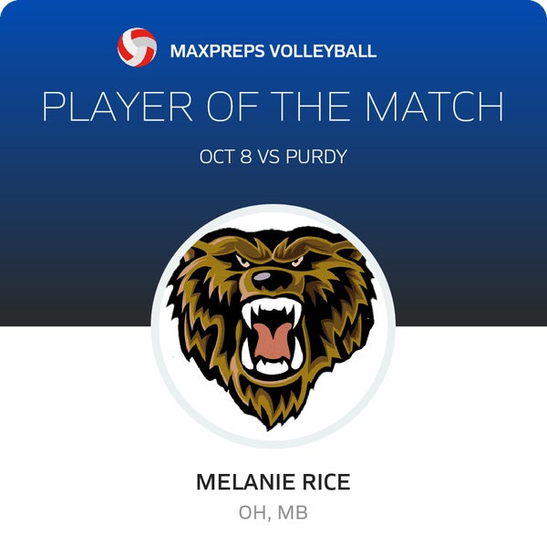 #2 Melanie Rice Player of the Game badge