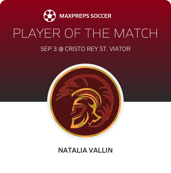 #6 Natalia Vallin Player of the Game badge